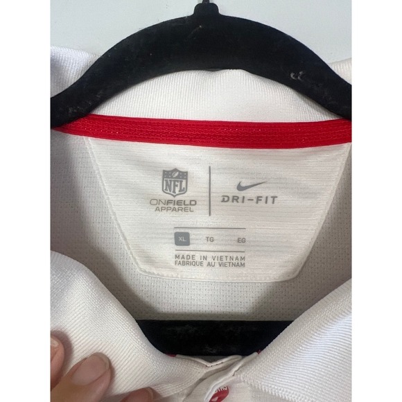 Nike Men's Chiefs NFL Red White Colorblock Polo Collard Shirt Size - Picture 4 of 6